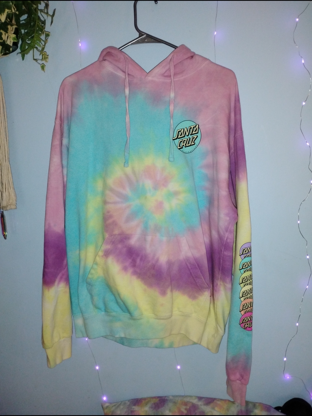 Santa Cruz Tie-Dye Hoodie - Pink Blue Pastel